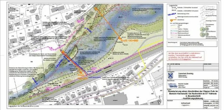 Planung der „Renaturierungsmaßnahme Hennenohl II“ Karte
