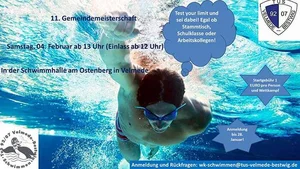Plakat zur Gemeindemeisterschaft im Schwimmen